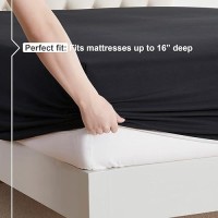 Nestl Twin Xl Sheets Set 3 Piece Twin Xl Bed Sheets Deep Pocket Hotel Luxury Extra Soft Breathable And Cooling Black Twin