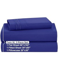 Nestl Twin Xl Sheets Set 3 Piece Xl Twin Sheets Double Brushed Twin Xl Sheets For Adjustable Bed Royal Blue Twin Xl Sheet Se