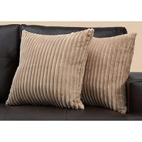 Monarch Specialties I 9355 Throw Pillow 18 x 18 Beige