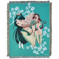 Disneys Mulan Tradition Woven Tapestry Throw Blanket 48 X 60 Multi Color