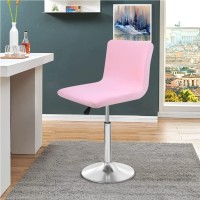 Deisy Dee Stretch Chair Cover Slipcovers For Low Short Back Chair Bar Stool Chair C114 (Pink)