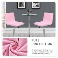 Deisy Dee Stretch Chair Cover Slipcovers For Low Short Back Chair Bar Stool Chair C114 (Pink)