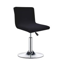 Deisy Dee Stretch Chair Cover Slipcovers For Low Short Back Chair Bar Stool Chair C114 (Black)