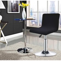 Deisy Dee Stretch Chair Cover Slipcovers For Low Short Back Chair Bar Stool Chair C114 (Black)