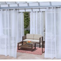 Commonwealth No Se'Em Grommet Outdoor Curtain Panel Window Dressing 50 X 84 In White