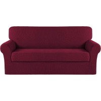 Turquoize Stretch Sofa Slipcover 2 Pieces Sofa Cover Couch Cover For 3 Cushion Couch Washable Furniture Protector Covers With El