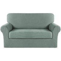 Turquoize Stretch Sofa Slipcover 2 Pieces Sofa Cover Couch Cover For 2 Cushion Couch Washable Furniture Protector Covers With El