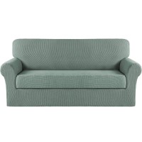 Turquoize Stretch Sofa Slipcover 2 Pieces Sofa Cover Couch Cover For 3 Cushion Couch Washable Furniture Protector Covers With El