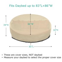 Sunpatio Round Patio Daybed Cover 88 Inch, Heavy Duty Waterproof Outdoor Canopy Daybed Sofa Cover With Taped Seam, 88