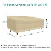 Sunpatio Outdoor Bench Cover 80 Inch, Heavy Duty Sofa Cover, Patio Furniture Cover, All Weather Protection, Beige