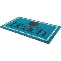 Fab Habitat Non Slip Doormat Durable Thin Natural Coir Rubber Entryway Front Door Porch Patio Life Is At The Beach