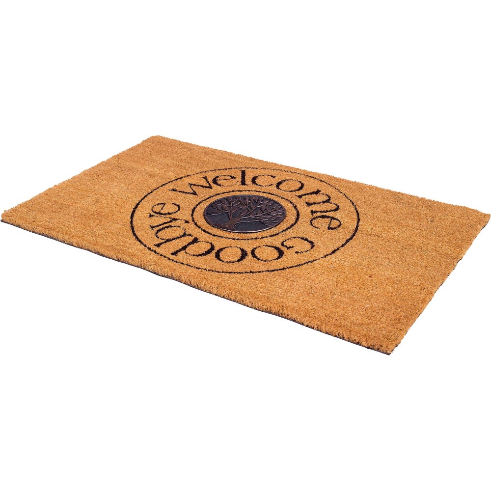 Fab Habitat Non Slip Doormat Durable Thin Natural Coir Rubber Entryway Front Door Porch Patio Welcome And Goodbye