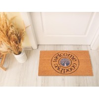 Fab Habitat Non Slip Doormat Durable Thin Natural Coir Rubber Entryway Front Door Porch Patio Welcome And Goodbye