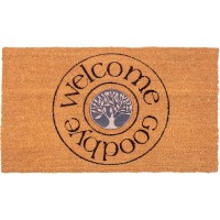 Fab Habitat Non Slip Doormat Durable Thin Natural Coir Rubber Entryway Front Door Porch Patio Welcome And Goodbye