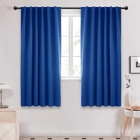 Deconovo Room Darkening Curtains  Back Tab And Rod Pocket Curtains  Thermal Insulated Blackout Curtains For Bedroom  52X72 Inch  Royal Blue  2 Panels