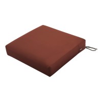 Classic Accessories Ravenna Rectangular Patio Seat Cushion Slip Cover & Foam - Durable Outdoor Cushion, Spice, 21