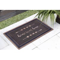 Fab Habitat Non Slip Doormat Durable Thin Natural Rubber Entryway Front Door Porch Patio Home Sweet Home Gold 18