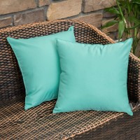 Miulee Pack Of 2 Decorative Outdoor Waterproof Pillow Covers Square Garden Cushion Sham Throw Pillowcase Shell For Spring Patio