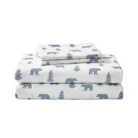 Eddie Bauer - Queen Sheet Set  Warm Breathable Cotton Flannel Bedding With Deep Pockets  Brushed For Extra Softness  Cozy Home Decor  Oeko-Tex Certified (Bears & Trees  Queen)