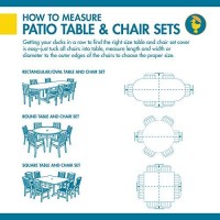 Duck Covers Classic Accessories Soteria Waterproof 127 Inch Rectangular/Oval Patio Table With Chairs Cover