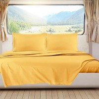 Nestl Yellow Rv Queen Sheets Super Soft Rv Short Queen Sheets For Rv Camper 4 Piece 1800 Microfiber Fitted Rv Sheets Double