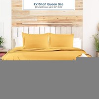 Nestl Yellow Rv Queen Sheets Super Soft Rv Short Queen Sheets For Rv Camper 4 Piece 1800 Microfiber Fitted Rv Sheets Double