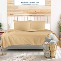 Nestl Camel Gold Rv Queen Sheets Super Soft Rv Short Queen Sheets For Rv Camper 6 Piece 1800 Microfiber Fitted Rv Sheets Dou