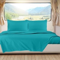 Nestl Teal Rv Queen Sheets Super Soft Rv Short Queen Sheets For Rv Camper 6 Piece 1800 Microfiber Fitted Rv Sheets Double Br