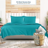 Nestl Teal Rv Queen Sheets Super Soft Rv Short Queen Sheets For Rv Camper 6 Piece 1800 Microfiber Fitted Rv Sheets Double Br