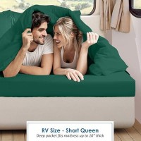 Nestl Hunter Green Rv Queen Sheets Super Soft Rv Short Queen Sheets For Rv Camper 4 Piece 1800 Microfiber Fitted Rv Sheets D