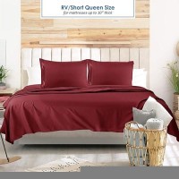 Nestl Burgundy Rv Queen Sheets Super Soft Rv Short Queen Sheets For Rv Camper 6 Piece 1800 Microfiber Fitted Rv Sheets Doubl