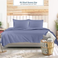 Nestl Steel Blue Rv Queen Sheets Super Soft Rv Short Queen Sheets For Rv Camper 4 Piece 1800 Microfiber Fitted Rv Sheets Dou