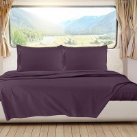 Nestl Purple Eggplant Rv Queen Sheets Super Soft Rv Short Queen Sheets For Rv Camper 4 Piece 1800 Microfiber Fitted Rv Sheets