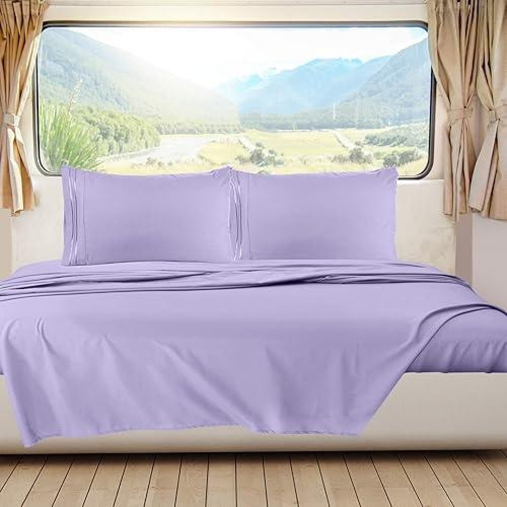 Nestl Lavender Rv Queen Sheets Super Soft Rv Short Queen Sheets For Rv Camper 6 Piece 1800 Microfiber Fitted Rv Sheets Doubl