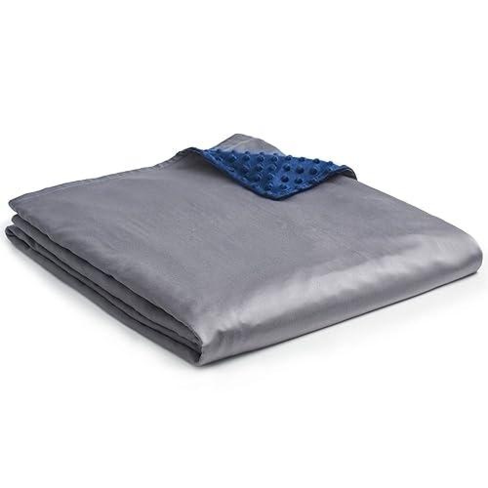 Ynm Exclusive Cooling Duvet Cover For Weighted Blankets With 16 Strings (Blue Blue  48