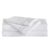 Furinno Angeland Vienne 4Piece Microfiber Bed Sheet Set King White