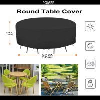 Pomer Round Patio Furniture Covers, 72Inch Bar Height Table Chair Set Cover Waterproof Outdoor Sectional Sofa Set Covers For Garden Furniture Set - 72