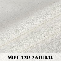 Hversailtex Natural Linen Rod Pocket Curtains 84 Inch Length For Living Room 2 Panel Pocket Drape Semi Sheer Neutral Country Ru