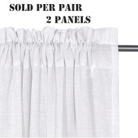 Hversailtex Linen Curtains Pair Set Functional Open Weave Curtain Highly Durable Rod Pocket Extra Long 108 Drapes For Living Ro