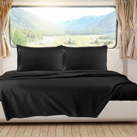 Nestl Black Rv Queen Sheets Super Soft Rv Short Queen Sheets For Rv Camper 4 Piece 1800 Microfiber Fitted Rv Sheets Double B