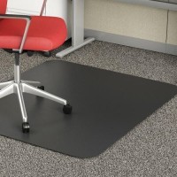Deflect-O Black Mat 45 X 53 Rectangle-Low Pile - Floor, Office, Carpeted Floor, Breakroom - 53 L