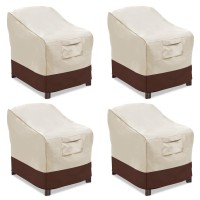 Vailge Patio Chair Covers, Lounge Deep Seat Cover, Heavy Duty And Waterproof Outdoor Lawn Patio Furniture Covers (4 Pack - Medium, Beige & Brown)