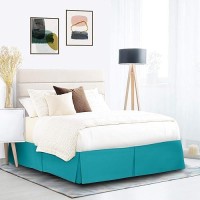 Nestl Teal Twin Bed Skirt Twin Size Bed Skirt 14 Inch Drop Brushed Microfiber Bed Skirts Hotel Quality Pleated Bed Skirt