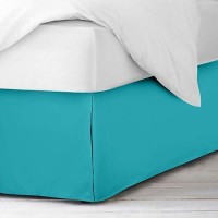 Nestl Teal Twin Bed Skirt Twin Size Bed Skirt 14 Inch Drop Brushed Microfiber Bed Skirts Hotel Quality Pleated Bed Skirt