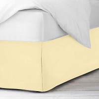 Nestl Custard Mallow Yellow Bed Skirt Cal King Size Cal King Bed Skirt 14 Inch Drop Brushed Microfiber Bed Skirts Hotel Qu