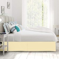 Nestl Custard Mallow Yellow Bed Skirt Cal King Size Cal King Bed Skirt 14 Inch Drop Brushed Microfiber Bed Skirts Hotel Qu