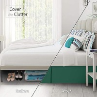 Nestl Hunter Green Bed Skirt Cal King Size Cal King Bed Skirt 14 Inch Drop Brushed Microfiber Bed Skirts Hotel Quality Ple