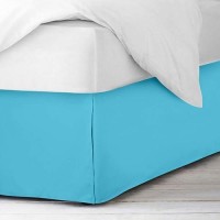 Nestl Beach Blue Bed Skirt Cal King Size Cal King Bed Skirt 14 Inch Drop Brushed Microfiber Bed Skirts Hotel Quality Pleat