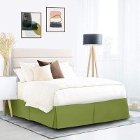 Nestl Calla Green Bed Skirt King Size King Bed Skirt 14 Inch Drop Brushed Microfiber Bed Skirts Hotel Quality Pleated Bed