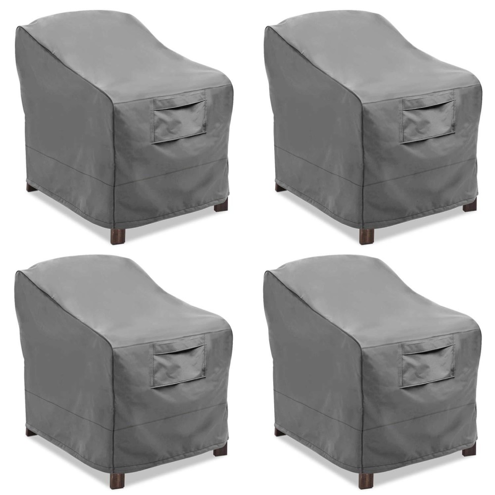 Vailge Patio Chair Covers, Lounge Deep Seat Cover, Heavy Duty And Waterproof Outdoor Lawn Patio Furniture Covers (4 Pack - Medium, Grey)